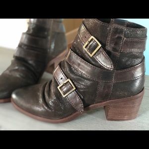 Brown Ankle Booties-Kelsi Dagger